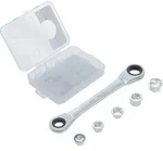BGS DIY 71016 Ratschenringschl&uuml;ssel mit Adaptersatz SW 8 - 19mm 6 teilig