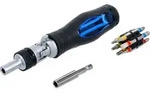 BGS 70053 Satz Gelenk Schraubendreher und Bits mit Ratschen Drehgriff umschaltbar