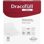 DRACOT&Uuml;LL Silik.5x5cm silikonbesch.Wundkont.Aufl. 10 St