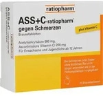 ASS + C-ratiopharm gegen Schmerzen Brausetabletten 20 St