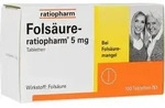 FOLS&Auml;URE-RATIOPHARM 5 mg Tabletten 100 St