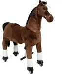 small foot Reitpferd auf Rollen, braun