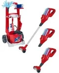 Theo Klein Vileda Besenwagen, Staubsauger Upright 3in1, rot