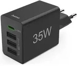 HAMA Schnellladeger&auml;t 1xUSB-C 3xA 35W schwarz #201990