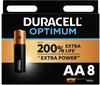 DURACELL Optimum AA Mignon Alkaline Batterien 1.5V LR6 MX1500 8er-Pack
