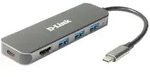 D-Link DUB-2333 USB-Hub mit HDMI und Ladefunktion 1x USB-C mit PD, 3x USB-A 3.0, 1x