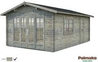 Palmako Gartenhaus Irene 19,0 m&sup2; - 44 mm Grau tauchimpr&auml;gniert