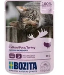 Bozita H&auml;ppchen in So&szlig;e 85 Gramm Katzennassfutter 12 x 85 Gramm mit Pute