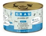 grau Katze 200 Gramm Katzennassfutter 6 x 200 Gramm Gefl&uuml;gel & Seefisch