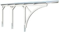 Skan Holz Wandanbau-Carport Eifel mit Einfahrtsbogen 300 x 541 cm-wei&szlig; Holzcarport
