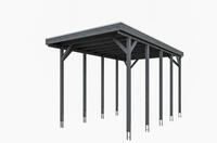 Skan Holz Caravan-Carport Friesland 397x708 cm mit erh&ouml;hter Einfahrt schiefergrau