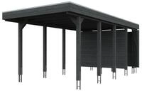 Skan Holz Carport Friesland 314x708 cm inkl. Abstellraum Sparset 2 schiefergrau