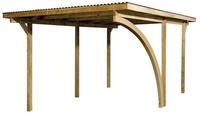 Weka Einzelcarport 606 A mit Rundbogen -300 x 500 cm (Holzcarport)