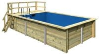 Karibu Rechteck Pool Gr. 3 - 350 x 530 cm - kesseldruckimpr&auml;gniert Sparset mit