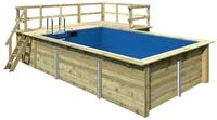 Karibu Rechteck Pool Gr. 3 - 350 x 530 cm - kesseldruckimpr&auml;gniert Sparset mit