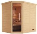 Weka Premium Massivholz-Elementsauna Kemi Eck mit Glast&uuml;r inkl. Komfortpaket -...
