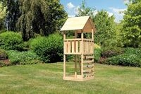 Akubi Kinderspielturm Lotti inkl. Netzrampe naturbelassen