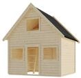 Karibu Kinderspielhaus Kalle mit 2 Etagen - 19 mm naturbelassen