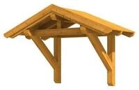Skan Holz Satteldach Vordach Einzelt&uuml;r Siegeneiche hell Typ 1