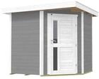 Weka 21 mm Gartenhaus 229 A Eckhaus inkl. moderner Design-Einzelt&uuml;r grau Gartenhaus