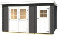Weka Gartenhaus 254 graphitgrau/wei&szlig; - 28 mm 370 x 250 cm (Gr. 2) - 50 %...