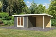 Karibu Premium Gartenhaus Radeburg 1 inkl. 3,30m Schleppdach und R&uuml;ckwand -...