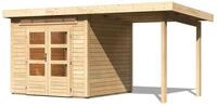 Karibu Gartenhaus Kandern 3 mit 235 cm Schleppdach naturbelassen 244 x 244 cm