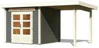 Karibu Gartenhaus Kandern 3 mit 235 cm Schleppdach terragrau 244 x 244 cm...