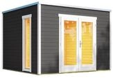 Weka Design Gartenhaus P 285 mit Panorama-Glast&uuml;ren - 28 mm graphitgrau 300 x 250 cm