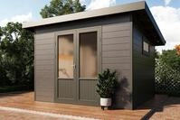 Wolff Finnhaus WPC Gartenhaus Terra 3030 Anthrazit/Hellgrau - 28 mm