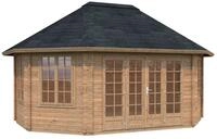 Palmako Pavillon Hanna 20,3 m&sup2; - 44 mm Hellbraun tauchimpr&auml;gniert