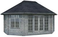 Palmako Pavillon Hanna 20,3 m&sup2; - 44 mm Grau tauchimpr&auml;gniert