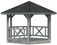 Palmako Pavillon Betty 9,9 m&sup2; Grau tauchimpr&auml;gniert