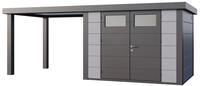 Telluria Metallger&auml;tehaus Classico 3024 mit 280 cm Seitendach lichtgrau Seitendach