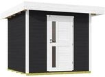 Weka Gartenhaus Designhaus 172 mit Vordach (50 cm) und Design-Einzelt&uuml;re anthrazit
