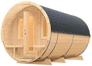 Wolff Finnhaus Saunafass 400 de luxe-Bausatz zur Selbstmontage-Schwarz-farblich