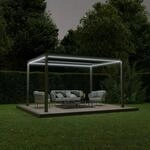 Ximax Lamellendach Pergola Shade freistehend 3x4 m Inkl. Farbbeleuchtung...