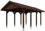 Skan Holz Wallgau - Satteldach Einzelcarport Breite 380 cm Gr. 1 - 380 x 600 cm