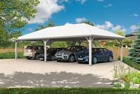 Skan Holz Carport Taunus 1176 x 634 cm-wei&szlig; Holzcarport