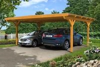 Skan Holz Carport Odenwald 640 x 541cm eiche hell Holzcarport