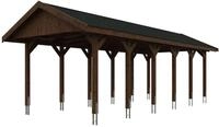 Skan Holz Wallgau - Satteldach Einzelcarport Breite 380 cm Gr. 3 - 380 x 900 cm
