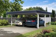 Carport Wendland 630x637 schwarze Blende, wei&szlig;, 20mm Dachschalung mit EPDM...