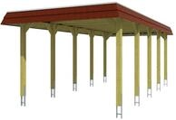 Skan Holz Spreewald - Walmdach Carport Breite 345 cm Gr. 2 - 345 x 741 cm Nut-...