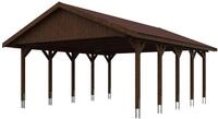 Skan Holz Wallgau - Satteldach Doppelcarport Breite 620 cm Gr. 2 - 620 x 750 cm