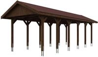 Skan Holz Wallgau - Satteldach Einzelcarport Breite 380 cm Gr. 3 - 380 x 900 cm