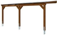 Skan Holz Wandanbau-Carport Vogtland 300 x 541 cm-nussbaum Holzcarport