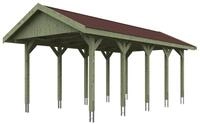 Skan Holz Wallgau - Satteldach Einzelcarport Breite 380 cm Gr. 2 - 380 x 750 cm