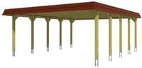 Skan Holz Spreewald - Walmdach Doppelcarport Breite 585 cm Gr. 2 - 585 x 741 cm...
