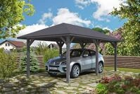 Skan Holz Carport Taunus 374 x 656 cm-schiefergrau Holzcarport