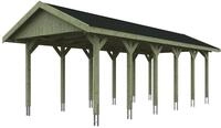 Skan Holz Wallgau - Satteldach Einzelcarport Breite 380 cm Gr. 3 - 380 x 900 cm